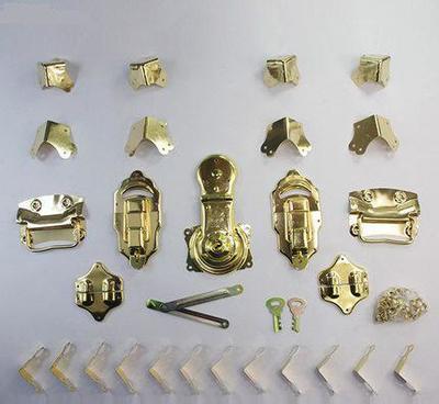 中式仿古民国时期樟木箱子铜配件适用80-110CM箱锁套件2